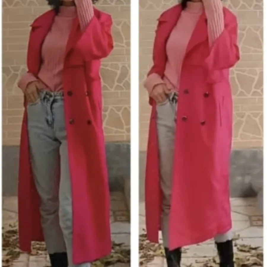 مانتو  سرخابی طرح بارانی