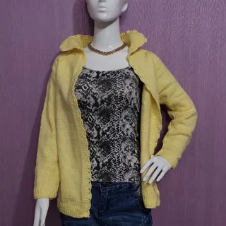 سوییشرت دستبافت لیمویی