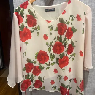 شومیز کرم گلدار