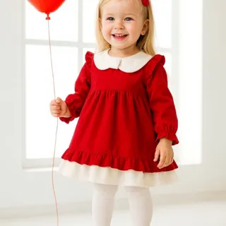 .پیراهن مخمل قرمز یقه ملو