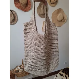 کیف مکروبه دستبافت بژ