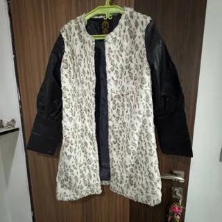 پالتو پلنگی استین چرم