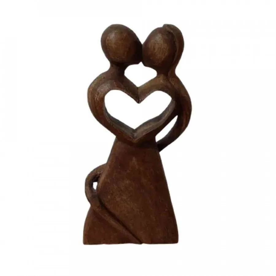 تندیس مجسمه چوبی بوسه عشق