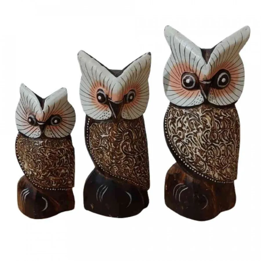 3 تندیس مجسمه جغد خانواده