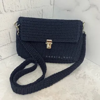 کیف مکرومه سورمه ای