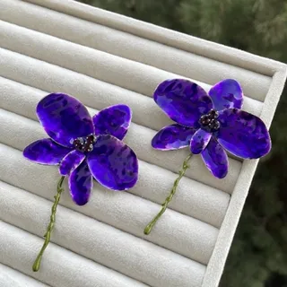 گوشواره ارکیده بنفش