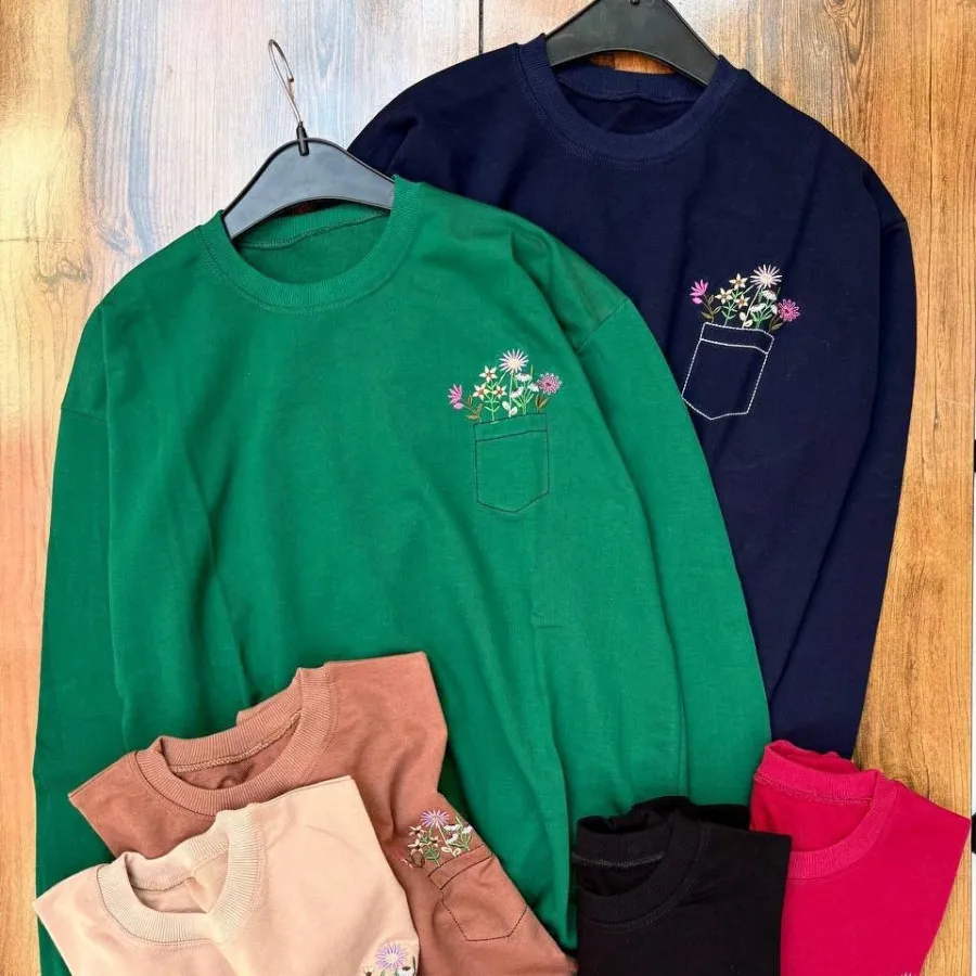 بلوز دورس جیب گلدوزی