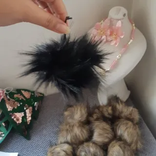 منگوله مخملی بزرگ .پک 12