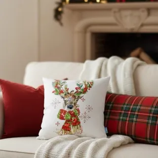 کوسن مخمل طرح گوزن ترکیه