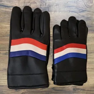 دستکش چرمی مشکی دو سایز