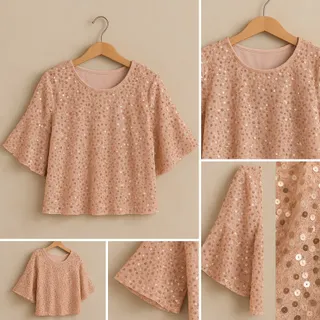 بلوز یا کراپ پولکی