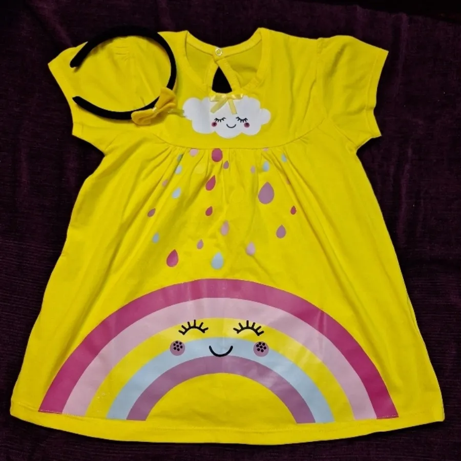 لباس تونیک زرد رنگین کمان