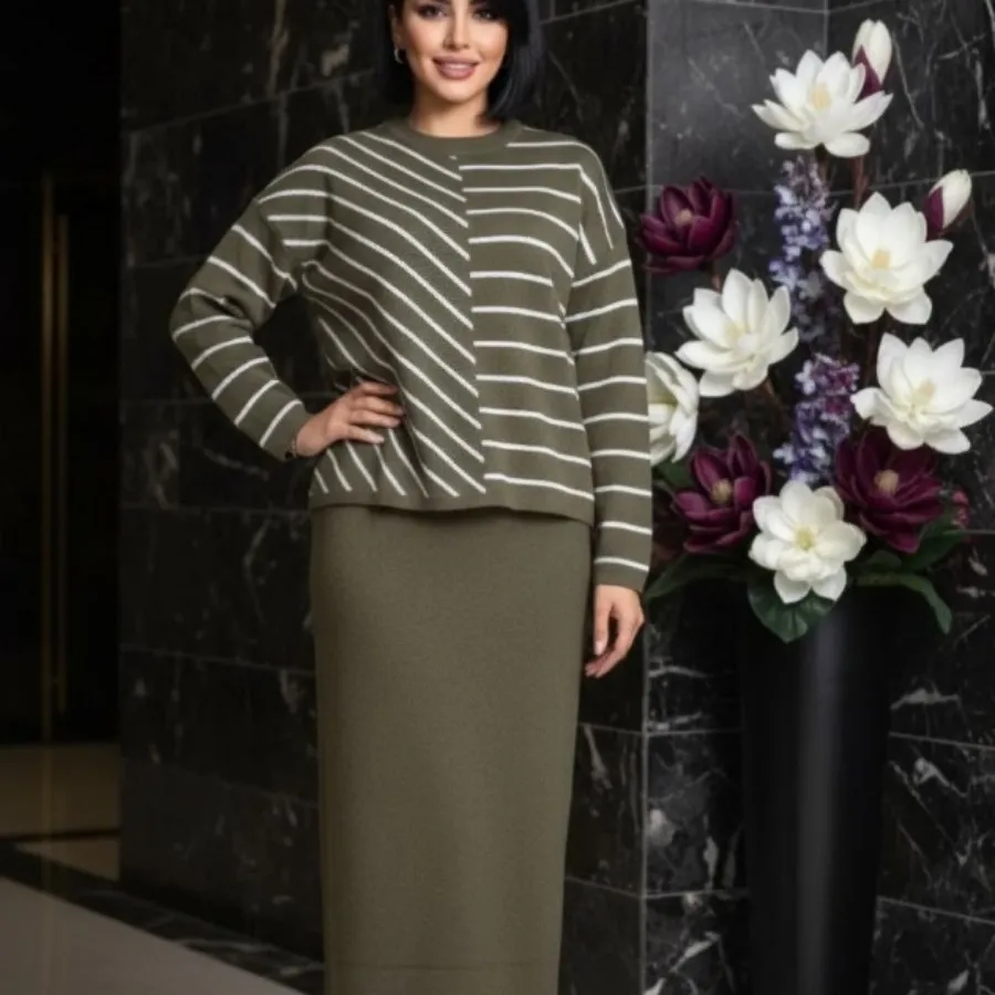 ست بلوز و دامن بافت سالوم