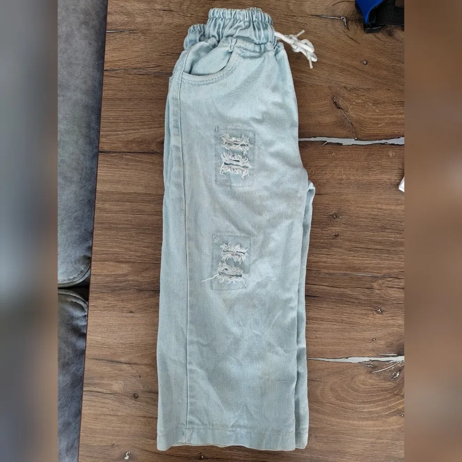 شلوار جین  نیم بگ دخترانه