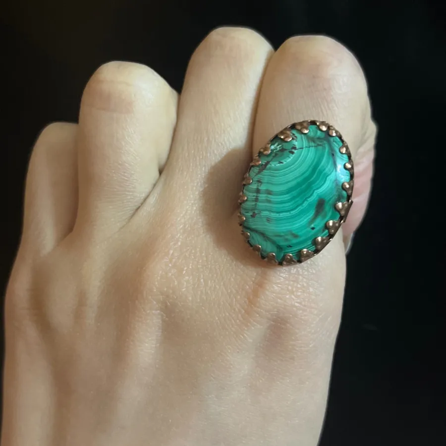 انگشتر مسی زنانه با سنگ