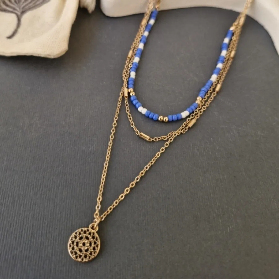 گردنبند اروپایی سه ردیفه