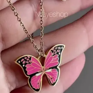 گردنبند پروانه رنگ ثابت