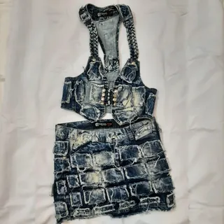 جلیقه وست دامن جین مجلسی