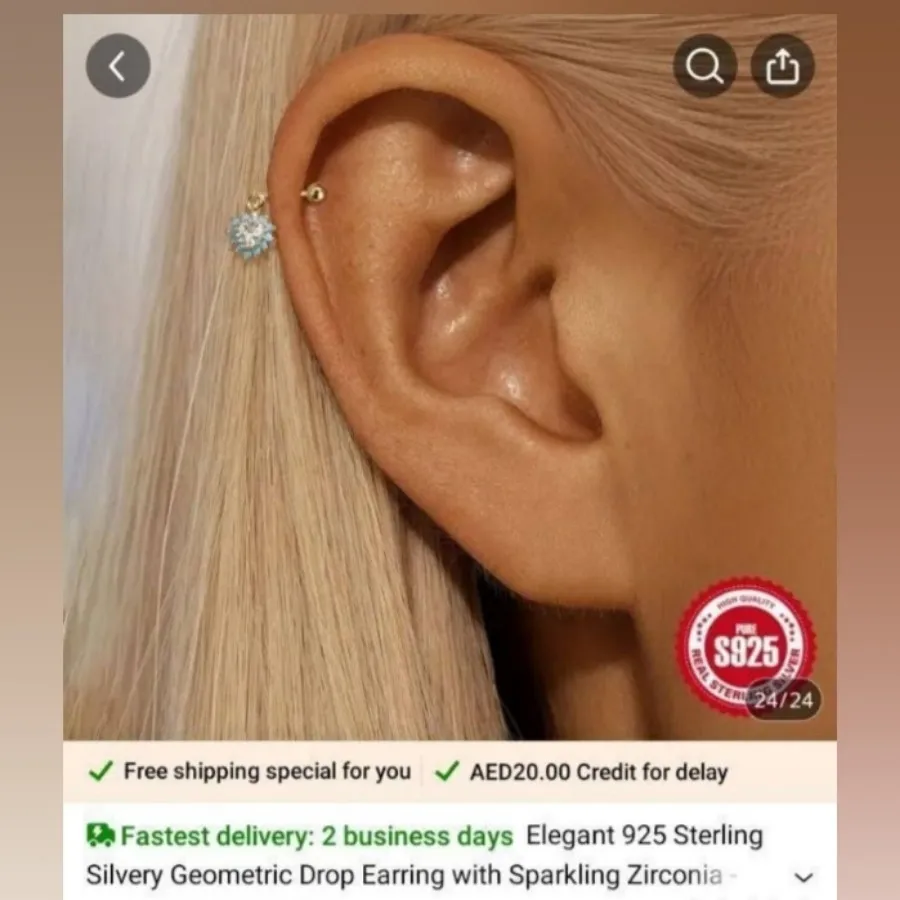 گوشواره نقره 925