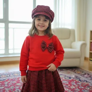 کراپ دامن و کلاه دخترانه