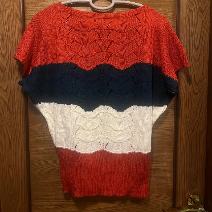 بلوز بافت آستین کوتاه