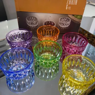 پیاله رنگی شیشه‌ای