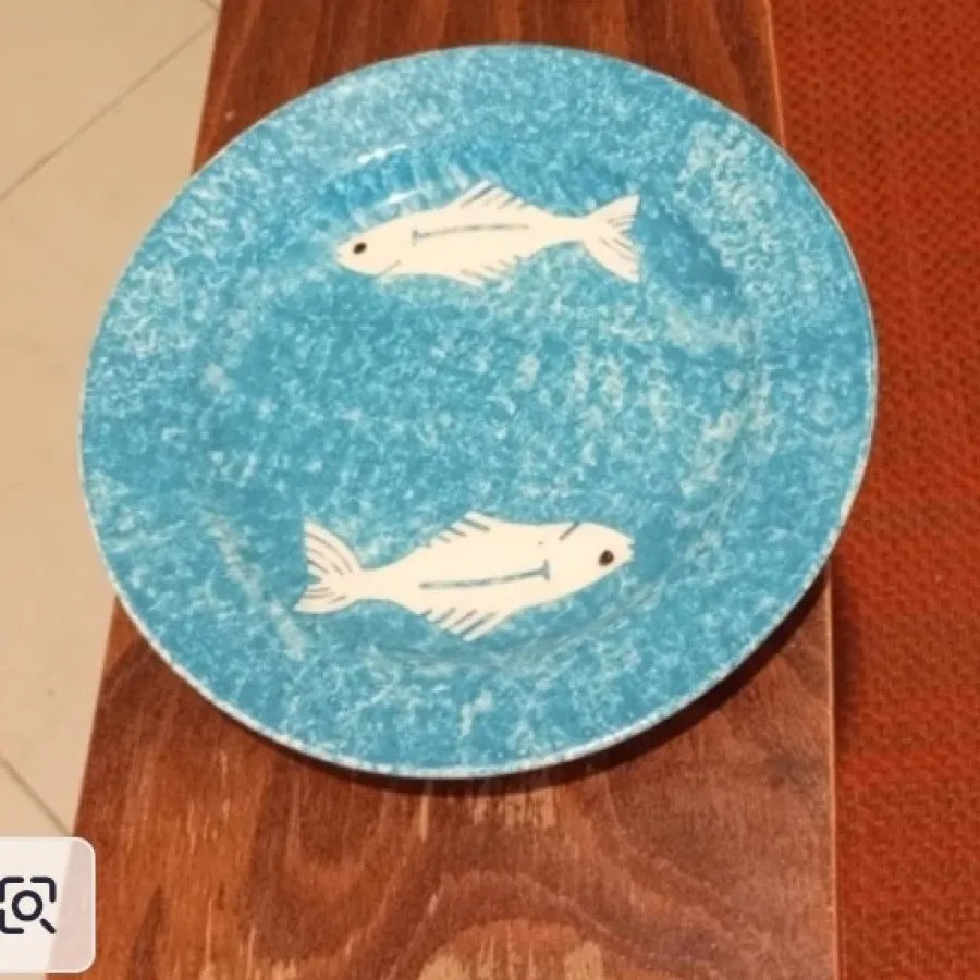 بشقاب هنری طرح ماهی