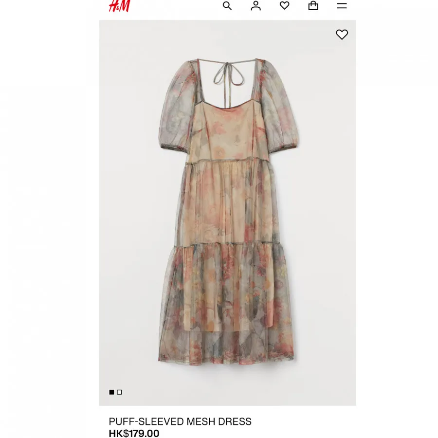 پیراهن توری گلدار H&M