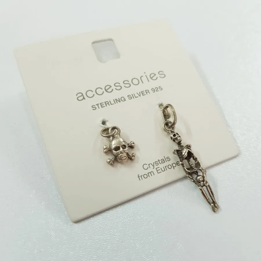 پک آویز نقره 925 اسکلتی