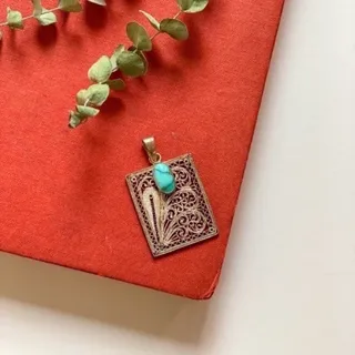 آویز نقره و فیروزه