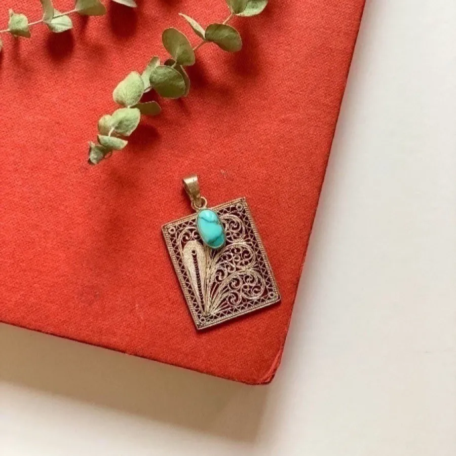 آویز نقره و فیروزه