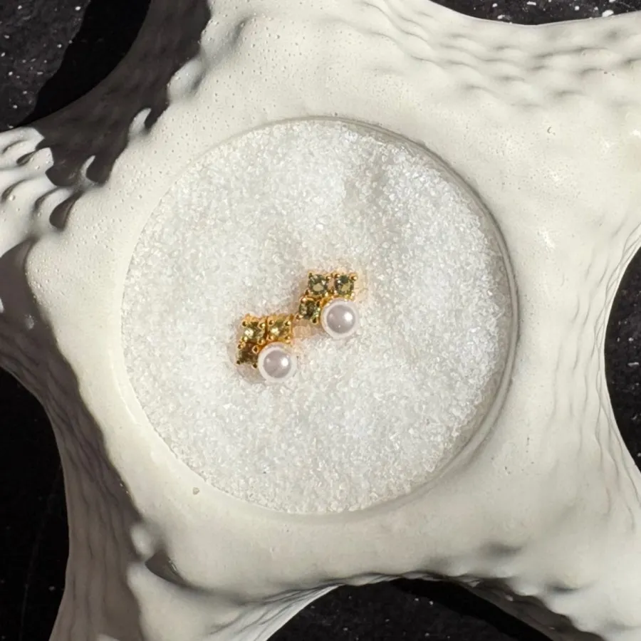 گوشواره نقره ابکاری طلا