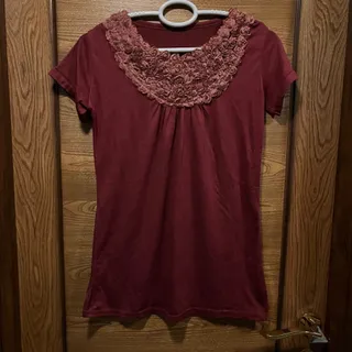 بلوز نخی زرشکی