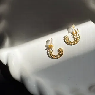 گوشواره نقره ابکاری طلا