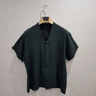 شومیز سبز استین سه ربع