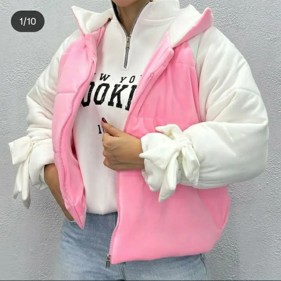 کاپشن  تدی صورتی پاپیونی