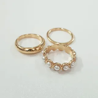 پک انگشتر مرواریدی و ساده