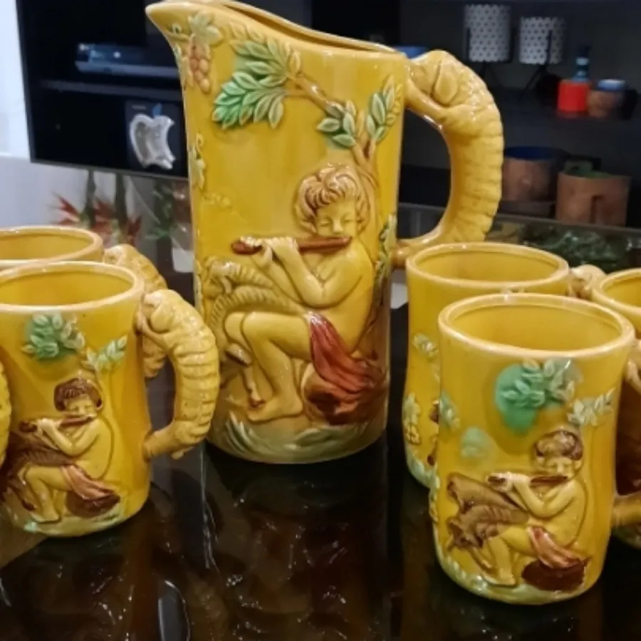 پارچ و لیوان سرامیکی قدیم