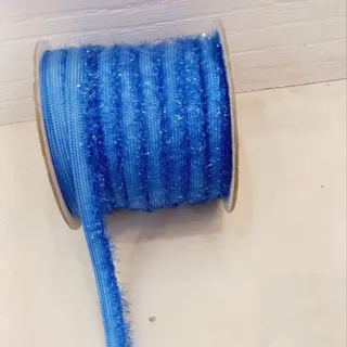 نوار زری دار رنگ آبی