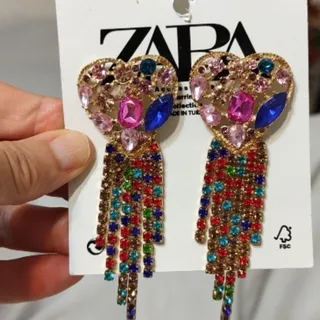 گوشواره پر نگین  سبک هندی