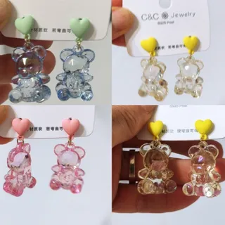 گوشواره پاندا با میخ نقره