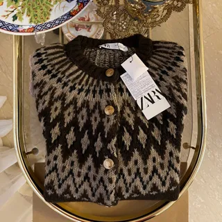 بافتنی قهوه ای ZARA