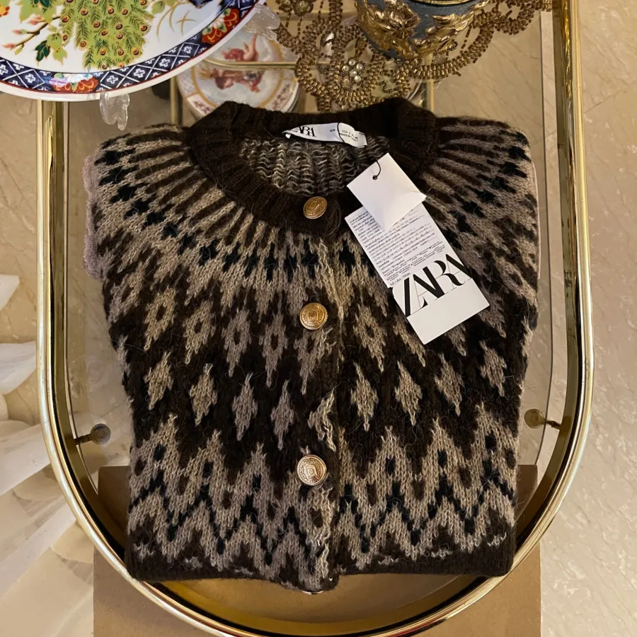 بافتنی قهوه ای ZARA