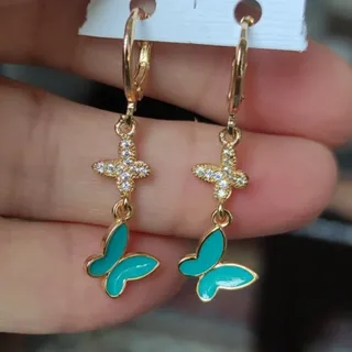 گوشواره پروانه میناکپی طل