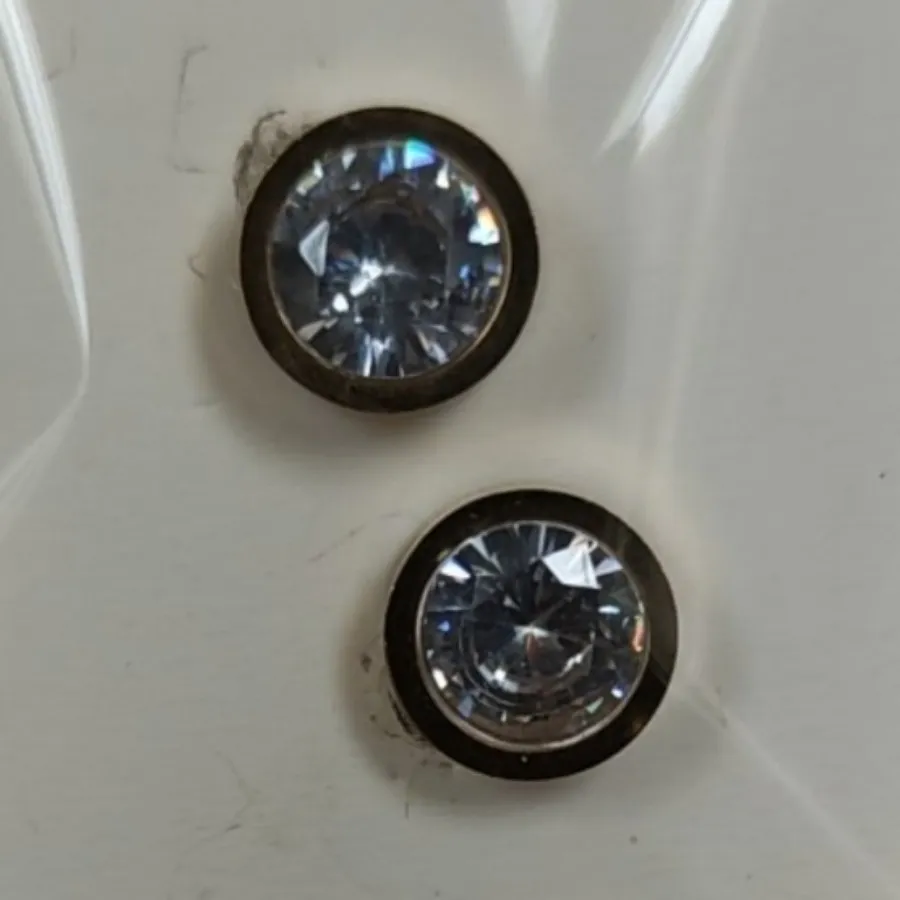 گوشواره تک نگین  استیل