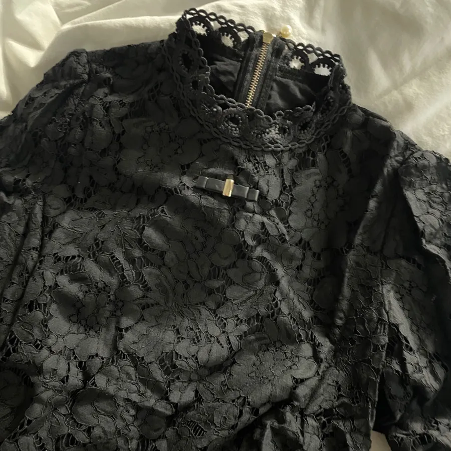 شومیز مجلسی مشکی گیپور