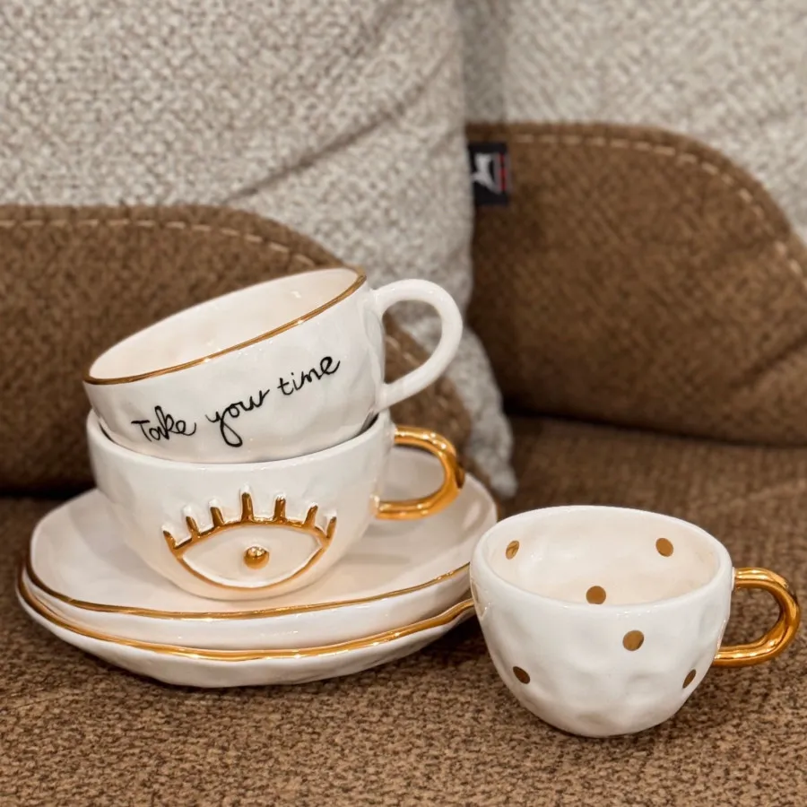 ست چای خوری طلاکوب به همک