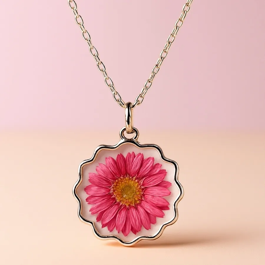 گردنبند رزینی بابونه صورت