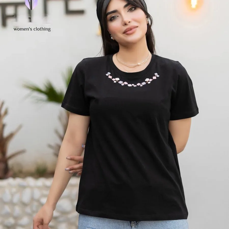 تیشرت مشکی گلدوزی