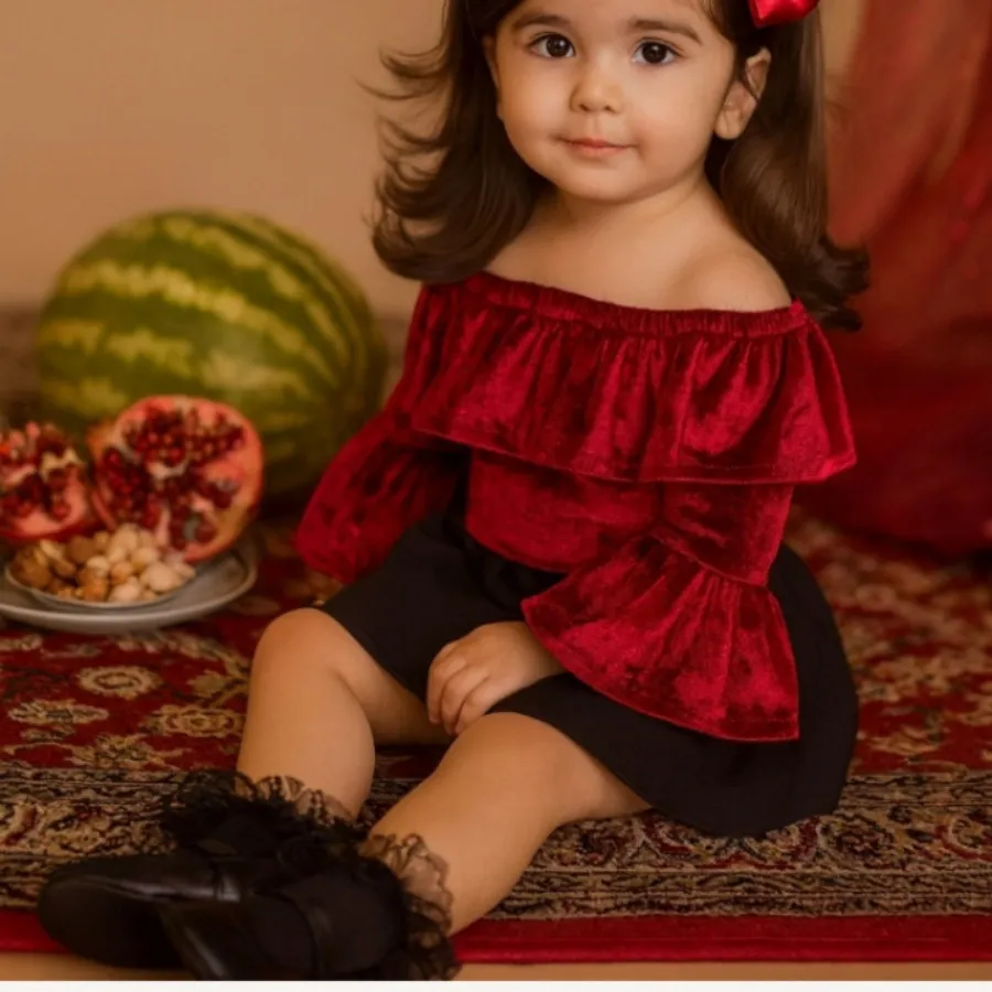 بلوز مخملی دخترانه